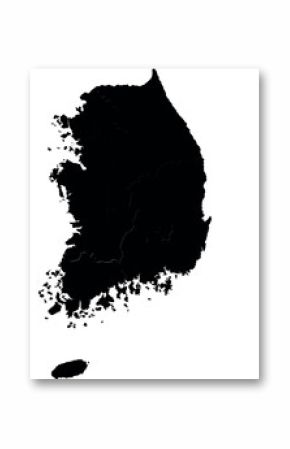 Vector silhouette map of south korea