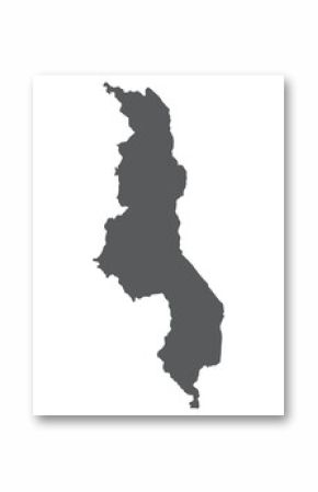 Malawi map. Map of Malawi in grey color