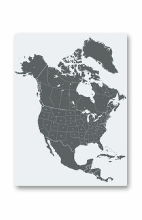 Detailed map of North America
