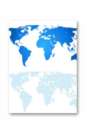 Blue two map of the world