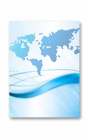 Business abstract background with world map. Vector