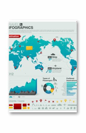 Travel info graphics - charts, symbols, elements