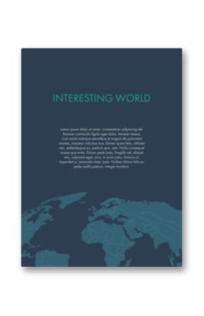 title page of the report template with world map on a dark blue background