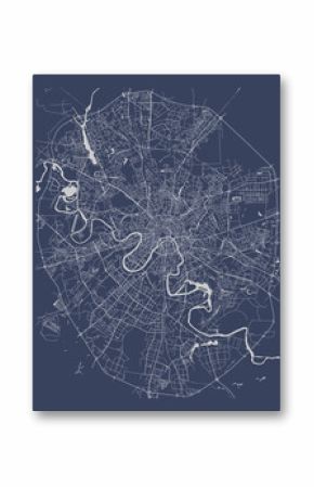 vector map of the city of Moscow, Russia