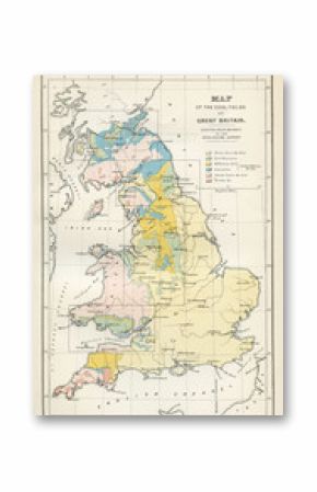 Archiwalna mapa Wielkiej Brytanii - wczesne 1800 zabytkowych map świata