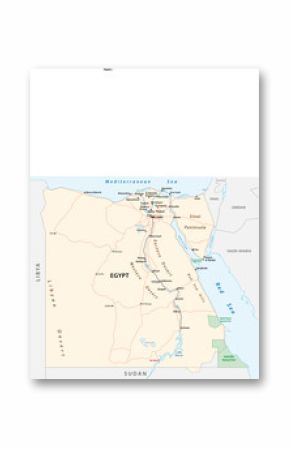 Roads vector map of the Arab Republic of Egypt