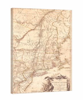 1777, Brion de La Tour Map of New York and New England, Revolutionary War