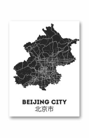 Area map of Beijing, China. Beijing city street map