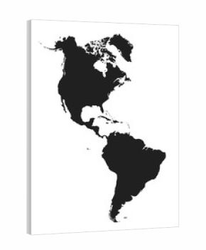 map of north and south america. isolated vector image of western world