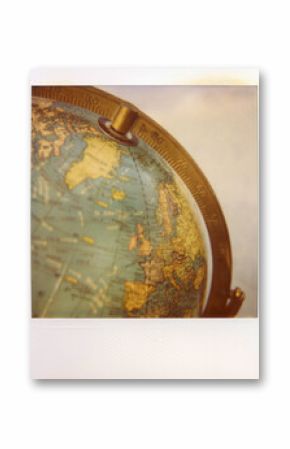 Polaroid Photograph Of A Vintage Globe