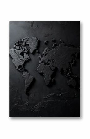 Embossed World Map on Textured Background