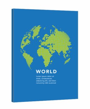 World map created from Tile style on white background