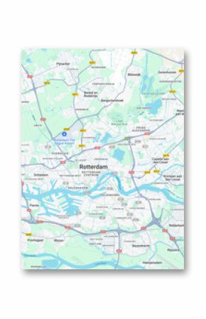 Urban city map of Rotterdam, The Netherlands 