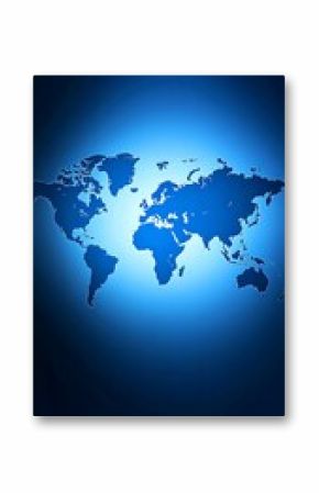World map graphic, dark blue tones