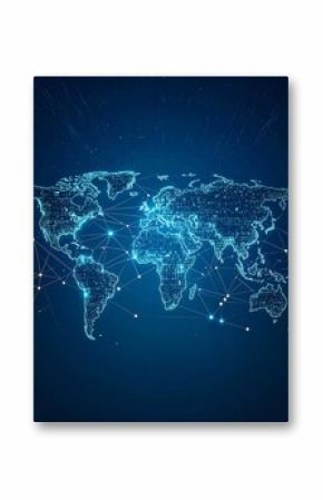 Global network map, digital world