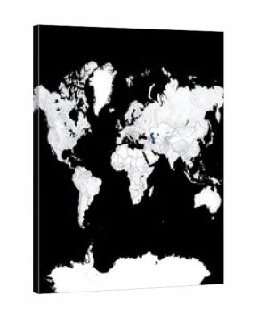 World map highlighting a specific region