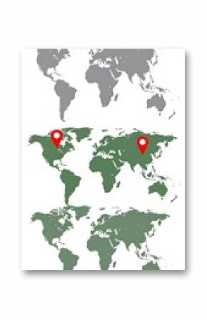 World maps with location markers