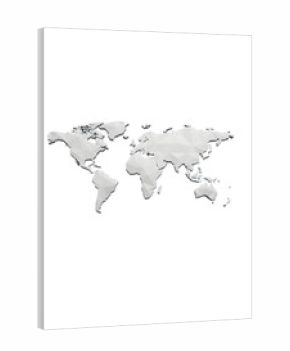 White Polygonal World Map Illustration On Isolated Black Background