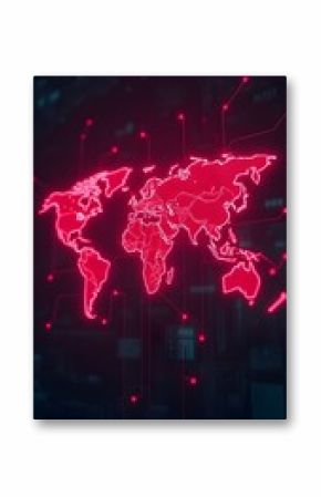 world map on red background