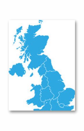 map of uk United Kingdom blue vector design