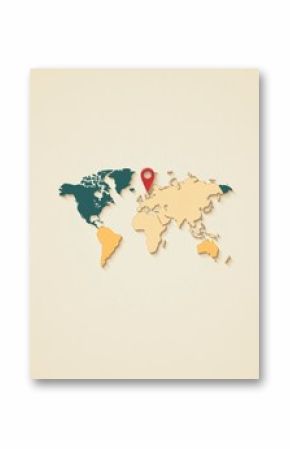 A world map outline showcases notable travel destinations marked with map pins in various locations around the globe. Generative AI