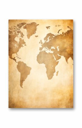 A vintage style world map displayed with aged parchment tones, offering a nostalgic, historical view of the globe.