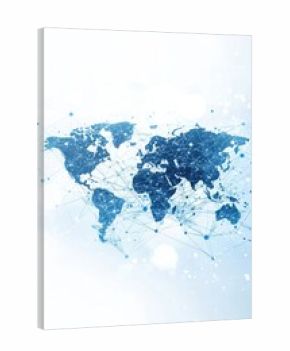 Global Network: A World Connected by Lines and Dots