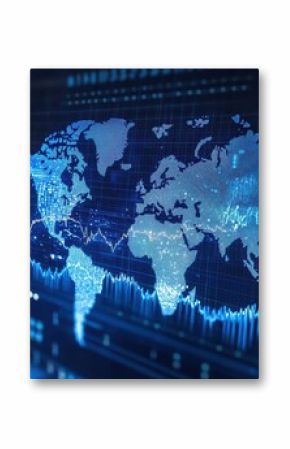 Global Financial Market Data Visualization: A World Map Overlayed with Dynamic Stock Market Data