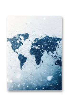 Modern digital world map connectivity in a futuristic design