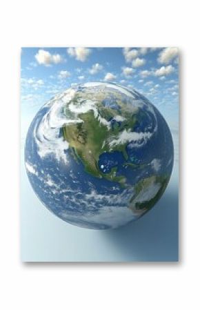 Earth globe, day sky view