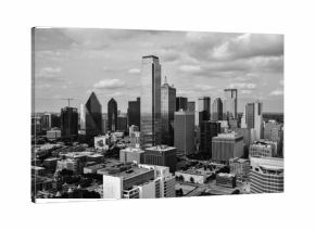 Dallas, black and white, city, US, skyscraper, monochrome