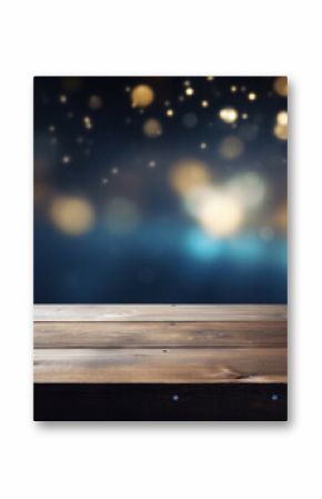 Empty black table on blurred gently bokeh background