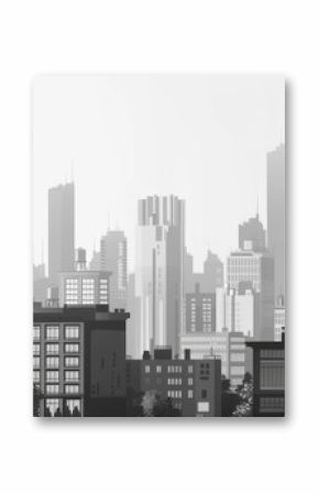 A stunning black and white photo of a city skyline. Perfect for urban design projects