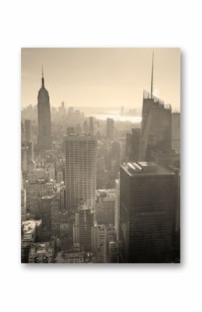 New York City skyline black and white