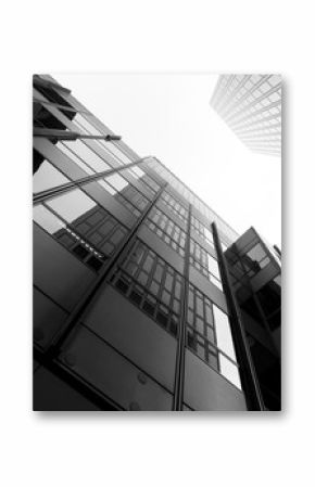 frankfurt germany skyscrapers in black and white