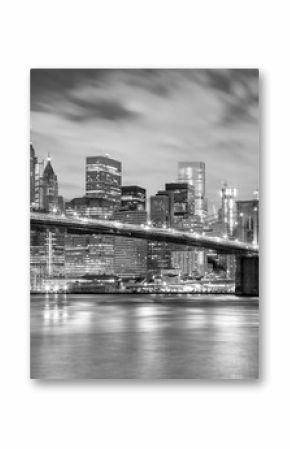 Manhattan and Brooklyn Bridge black and white, New York