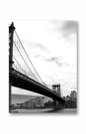 manhattan bridge and the city in black and white style