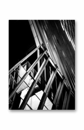 windows of business building with B&W color