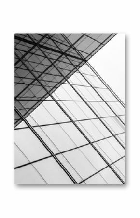 architecture of geometry at glass window - monochrome