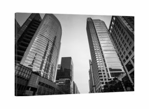 The architectural landscape of the commercial building in the city center of the city