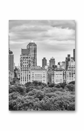 Black and white picture of Manhattan Upper East Side, New York City, USA.