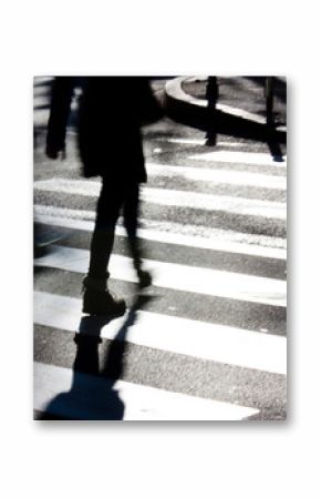 Blurry zebra crossing with pedestrians