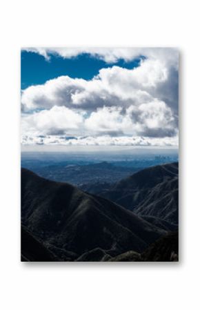 Mountain landscape with city in distance