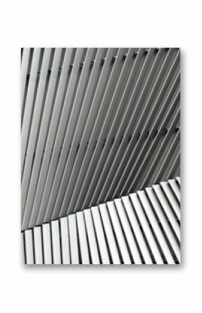 black and white aluminium architecture wall design pattern with light and shadow