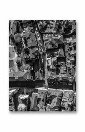 black and white view over Venice Italy Europe. Venice from above with a drone. aerial view over the beautiful city of Venice Italy. Amazing Venice image wallpaper