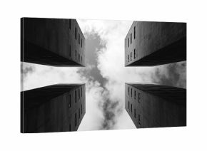 Abstract black and white architecture building exterior design sky art city view urban lines image