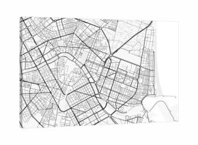 Valencia City Map. Minimalist black and white line art poster for printing, wallpaper, wall art for home and office decor