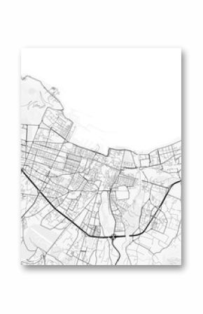 Map of Palermo, Italy. Perfect for posters, printing, wallpaper, and home decor. Maps with monochrome and black and white styles, suitable for those who want to customize