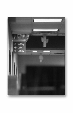 Hospital Hallway black and white