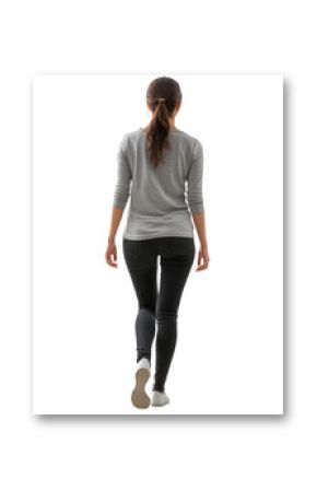 Stylish Woman Walking Away - Trendy Casual Fashion , isolated on white background PNG